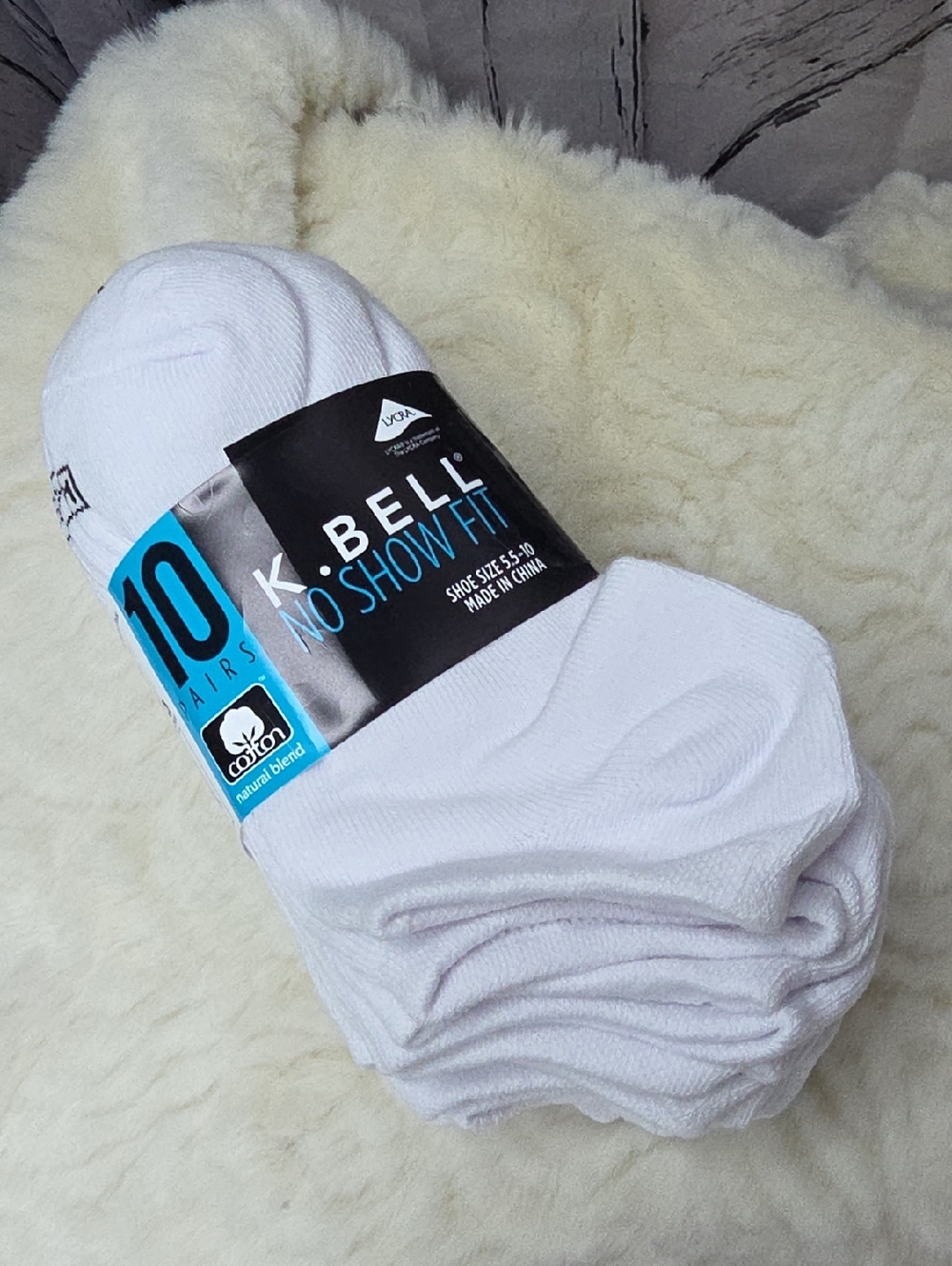 K.Bell No-Show Socks - White (10 Pairs)